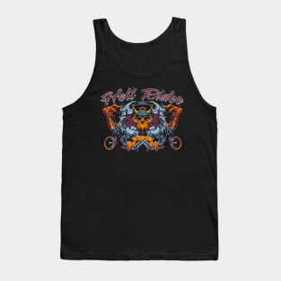 biker skull head with crossed french keys tools Tank Top